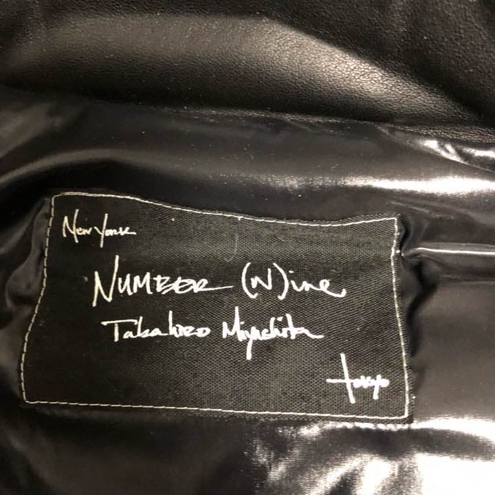 ナンバーナイン number (n)ine ダウンベスト レザー 黒 2