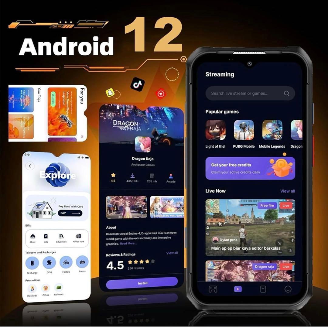 ミニスマートフォン3.88インチ4gフルスクリーンandroid 12 防水