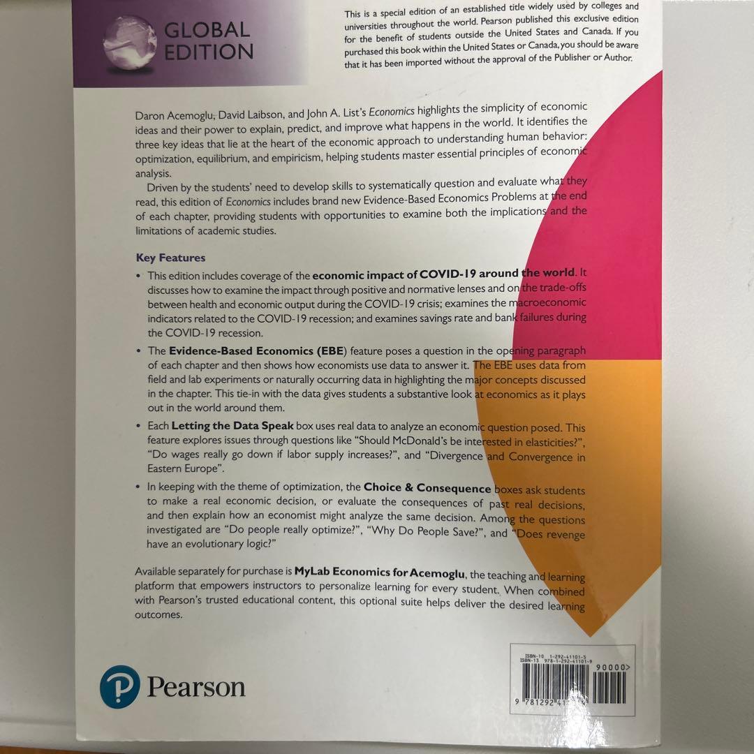 ビジネス・経済 ECONOMICS 3E GLOBAL EDITION Pearson