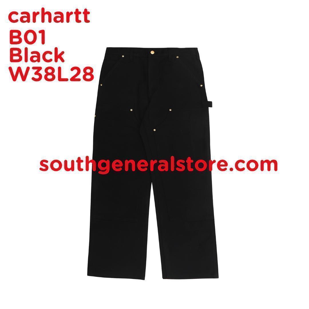 USA製 カーハート 1st ブラック B01 W38L28 ダブルニー