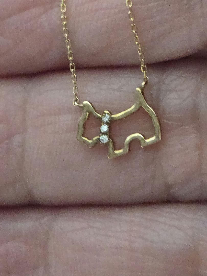 美品✨AGATHA K10 ゴールド テリア　ダイヤモンドネックレス