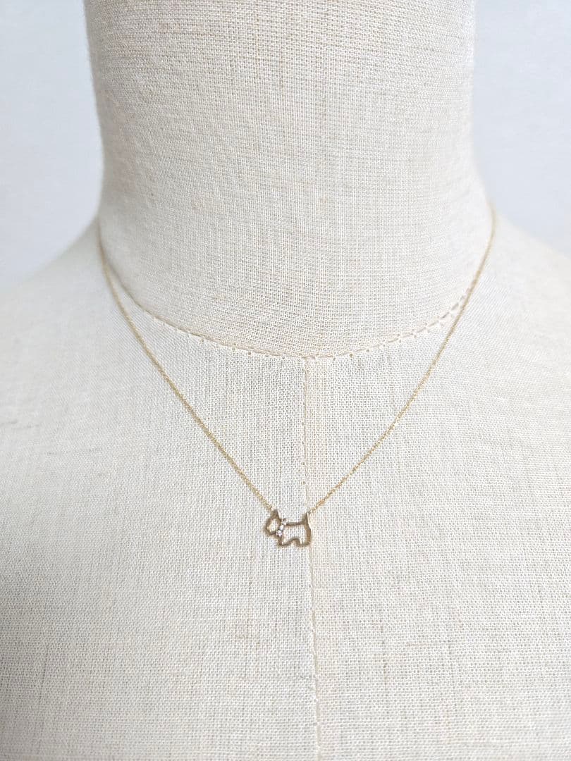 美品✨AGATHA K10 ゴールド テリア　ダイヤモンドネックレス