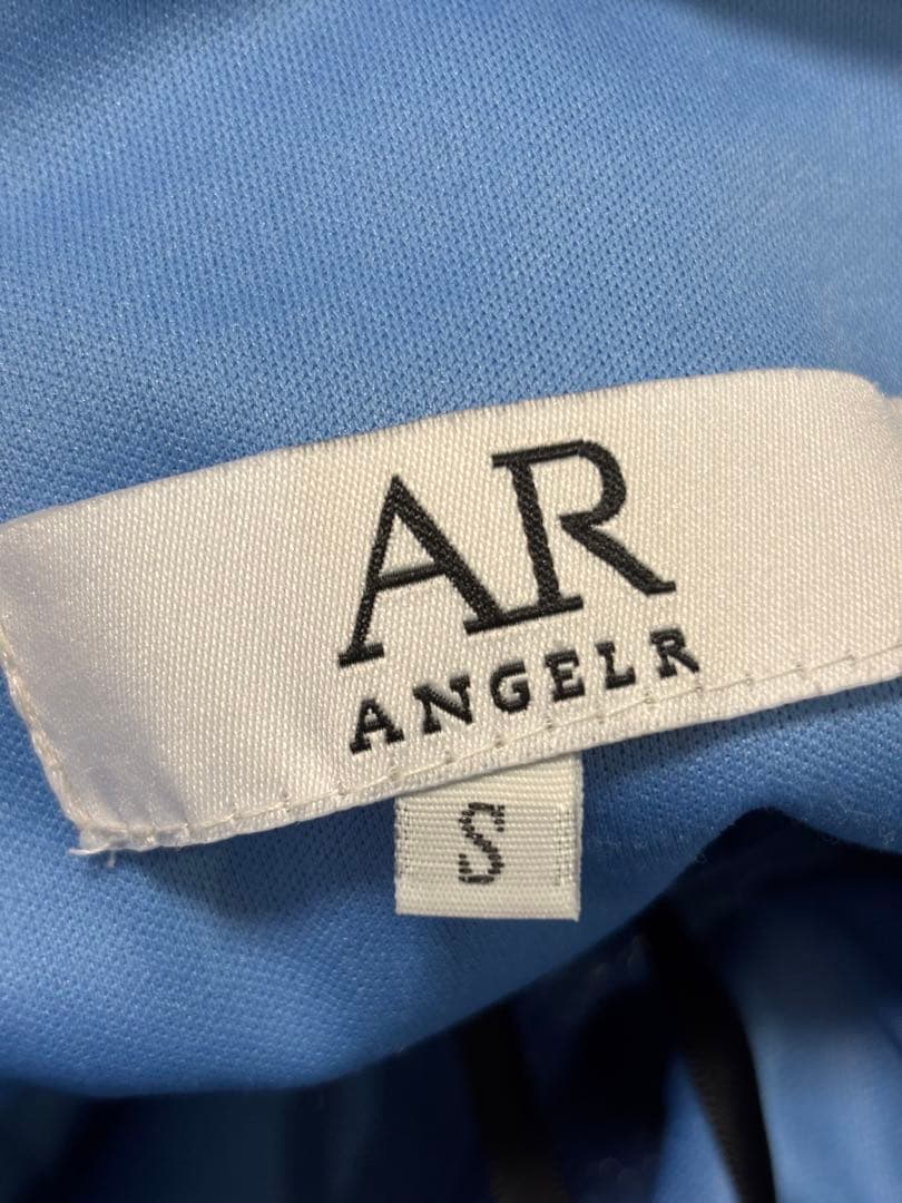 エンジェルアール ラメ ビジュー ブルー ロングドレス