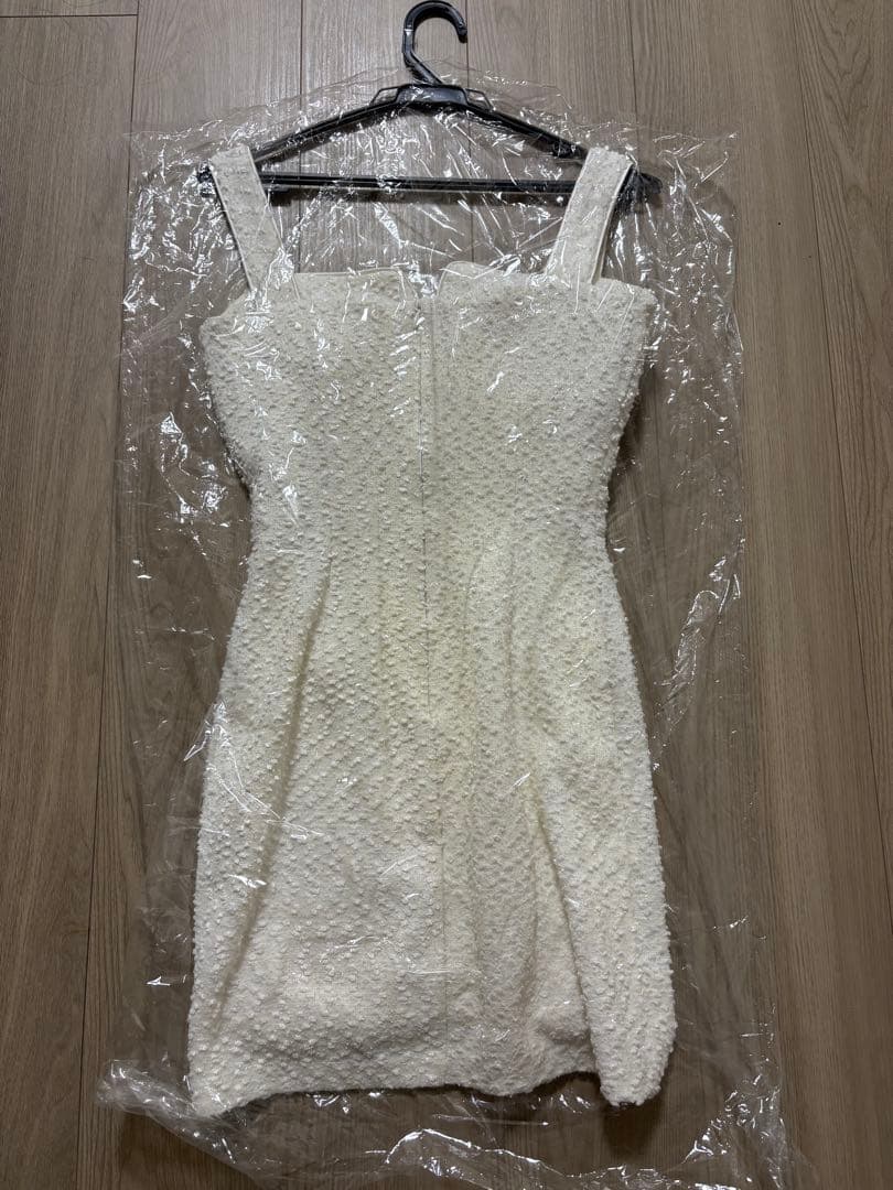 【か】an アン　キャバドレス　ツイード　S ホワイト　シュガー