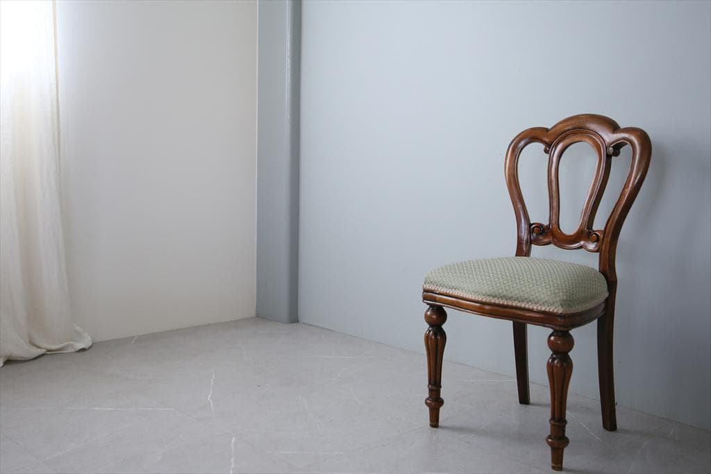 英国アンティーク木製バルーンバックダイニングチェア/サロンイス(90-121-2