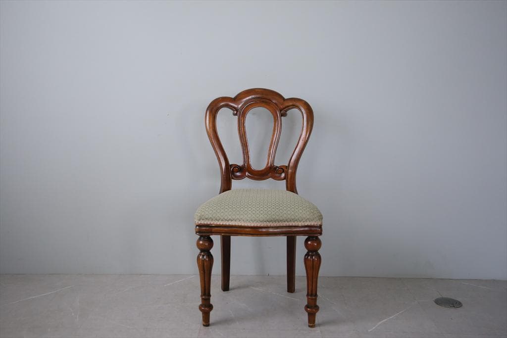 英国アンティーク木製バルーンバックダイニングチェア/サロンイス(90-121-2