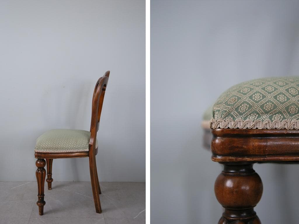 英国アンティーク木製バルーンバックダイニングチェア/サロンイス(90-121-2