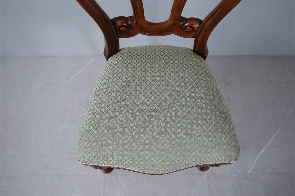 英国アンティーク木製バルーンバックダイニングチェア/サロンイス(90-121-2