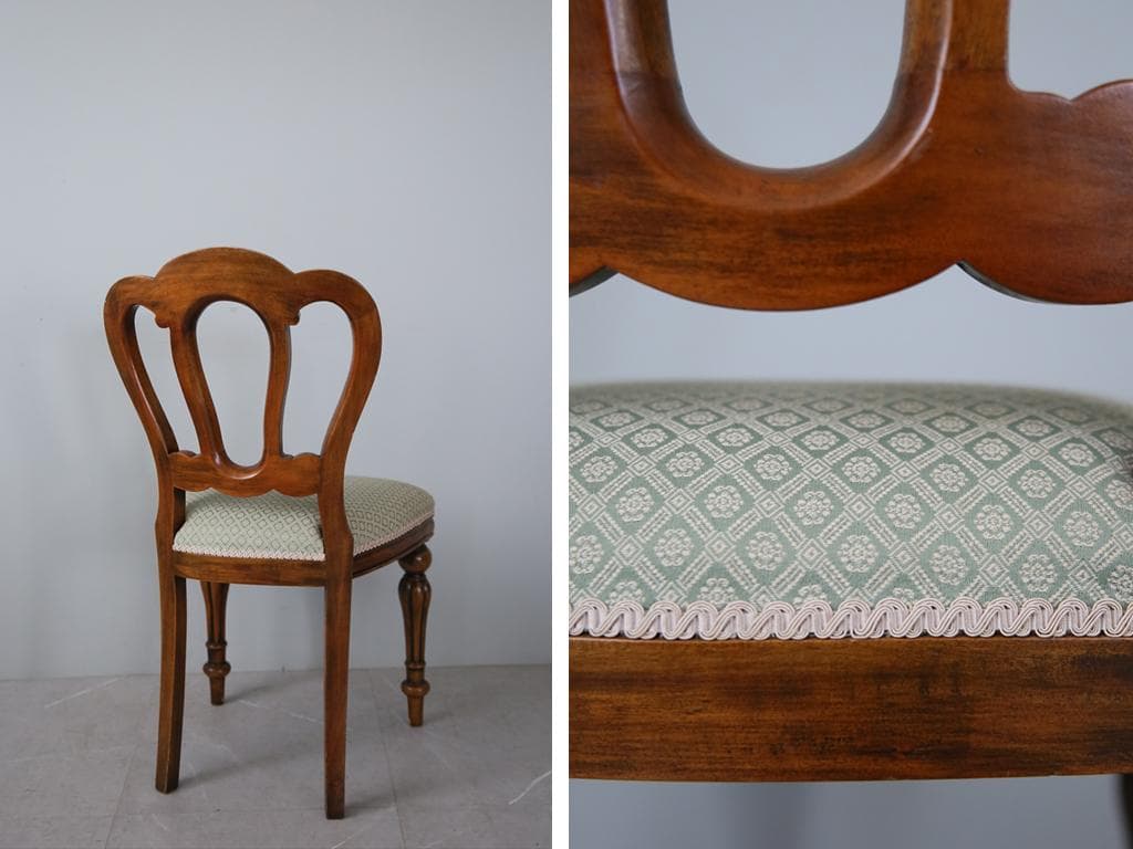 英国アンティーク木製バルーンバックダイニングチェア/サロンイス(90-121-2