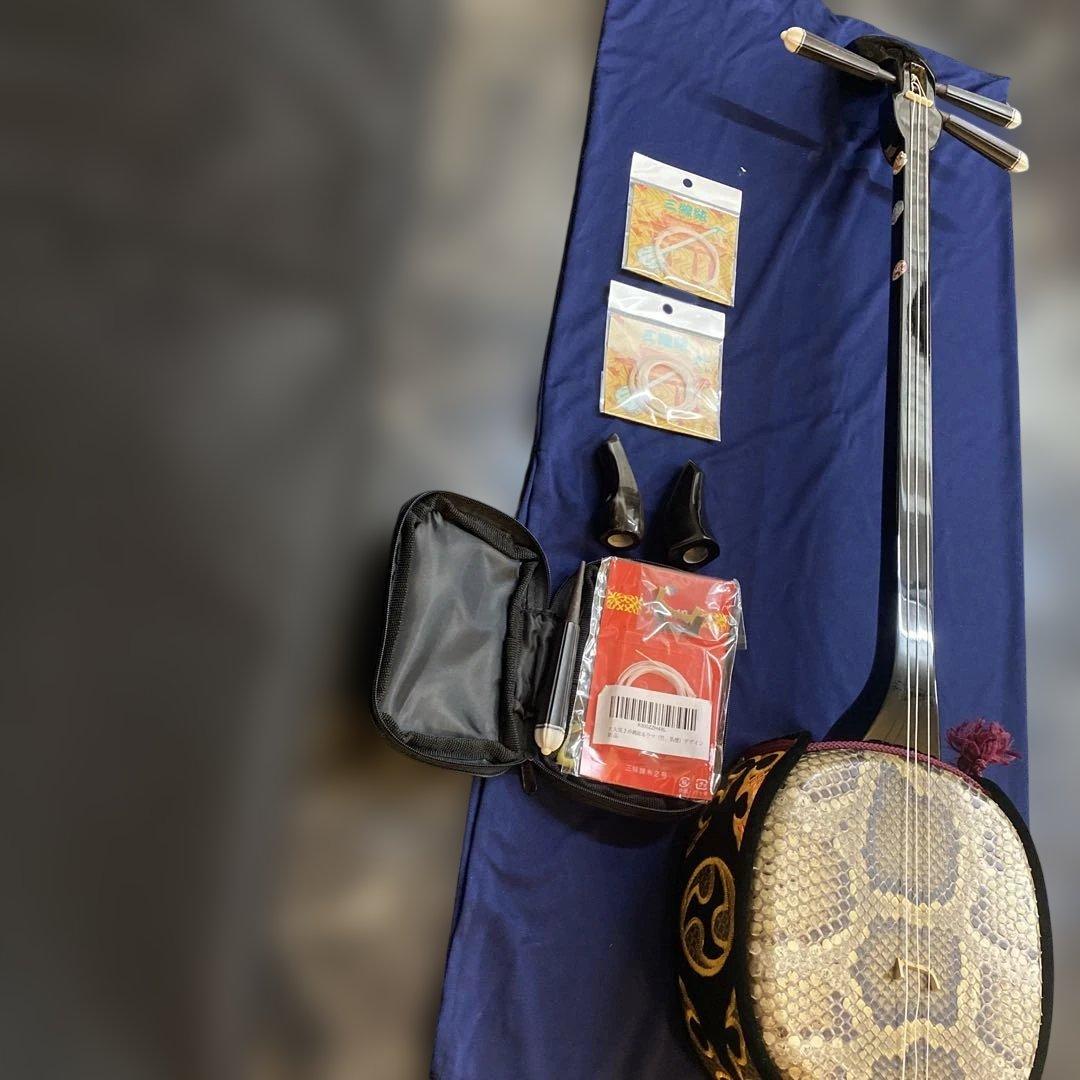 三線本体 ヘビ革風