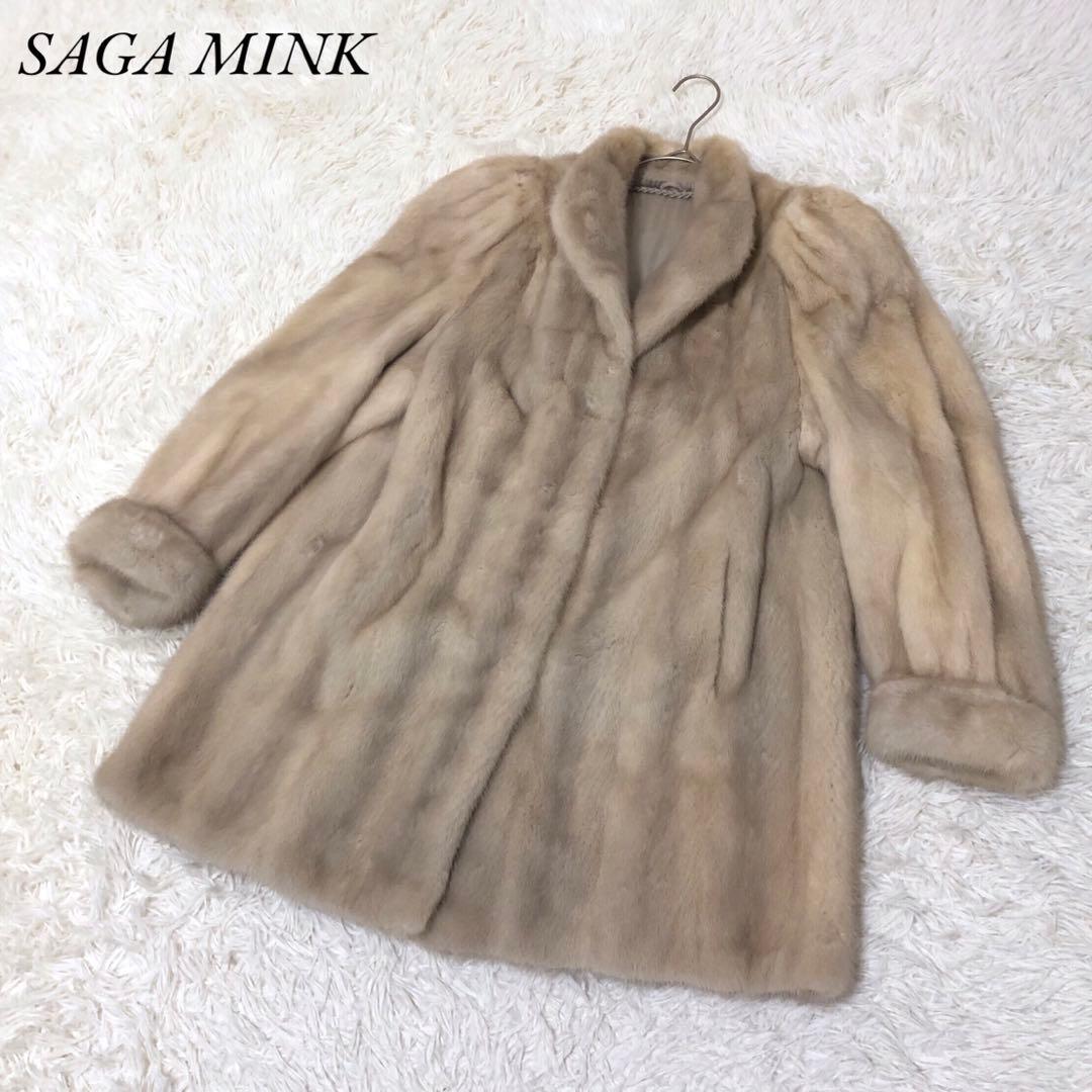 SAGA MINK サガミンク ファーコート 金サガ M 毛皮コート 金タグ