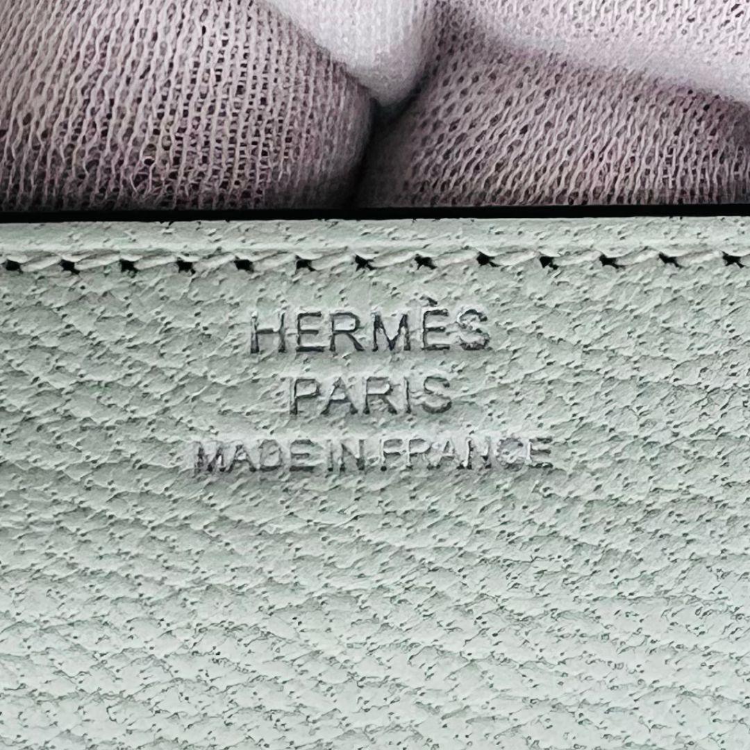 エルメス エルメス ロウリス スリム ウォレット W刻印 グリーン レザー