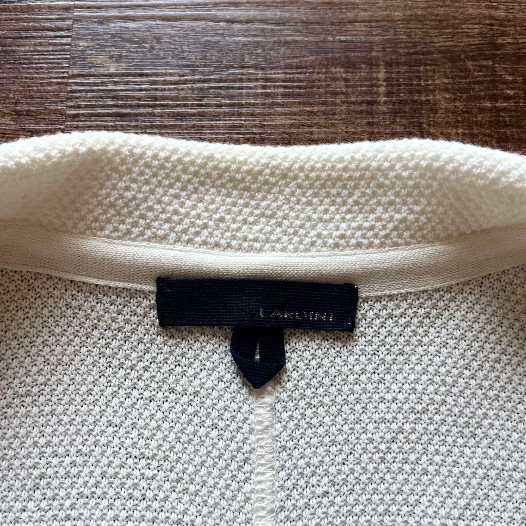 <美品>LARDINI ホワイト コットン ダブル ジャケット サイズM相当
