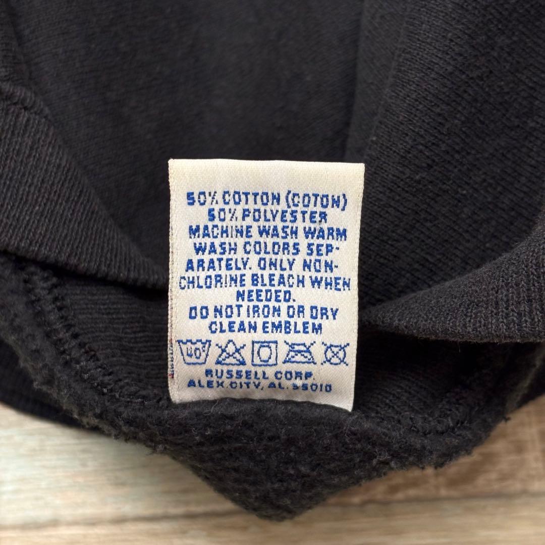 USA製 ラッセル スウェット ブラック 無地 ブランク XXL 前V
