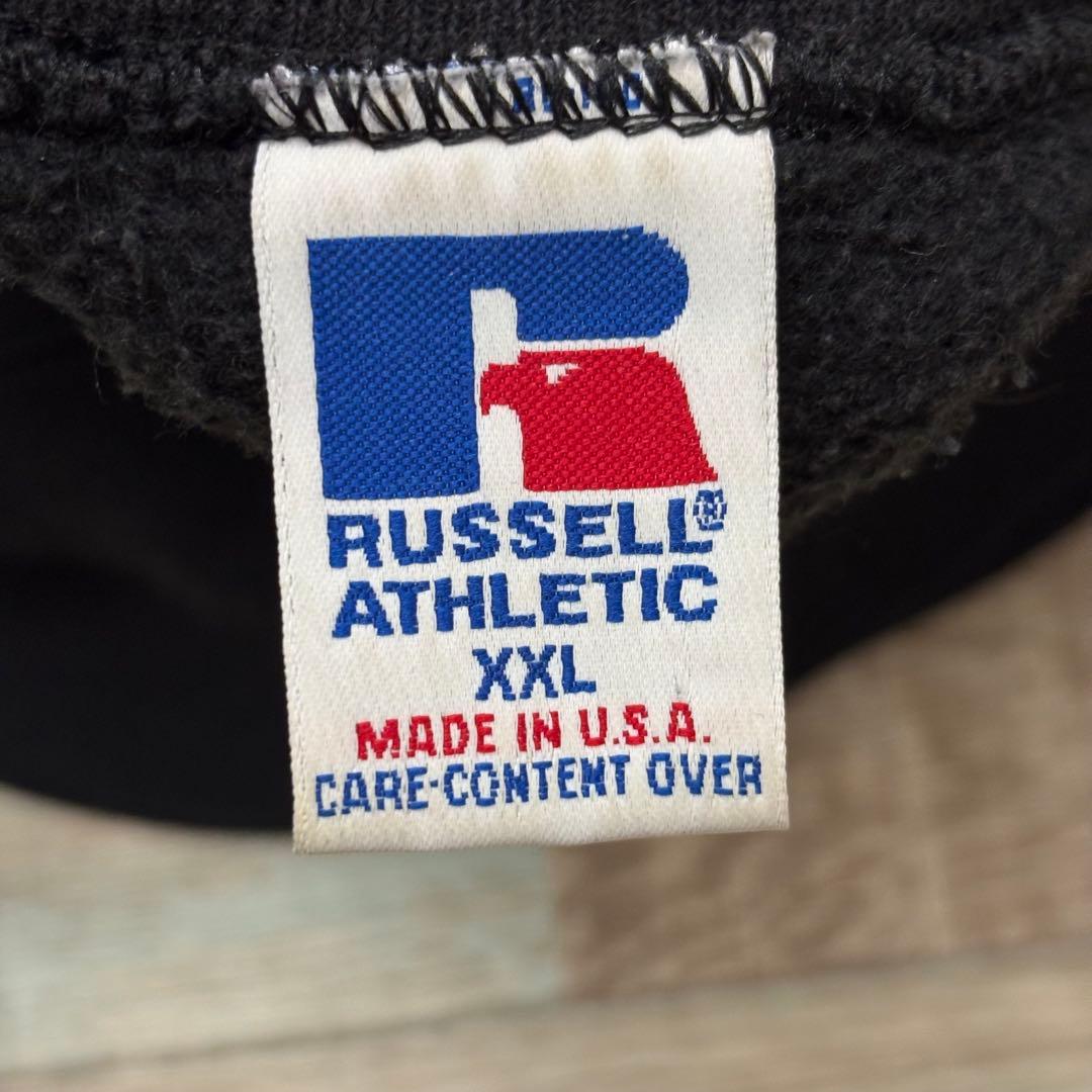 USA製 ラッセル スウェット ブラック 無地 ブランク XXL 前V