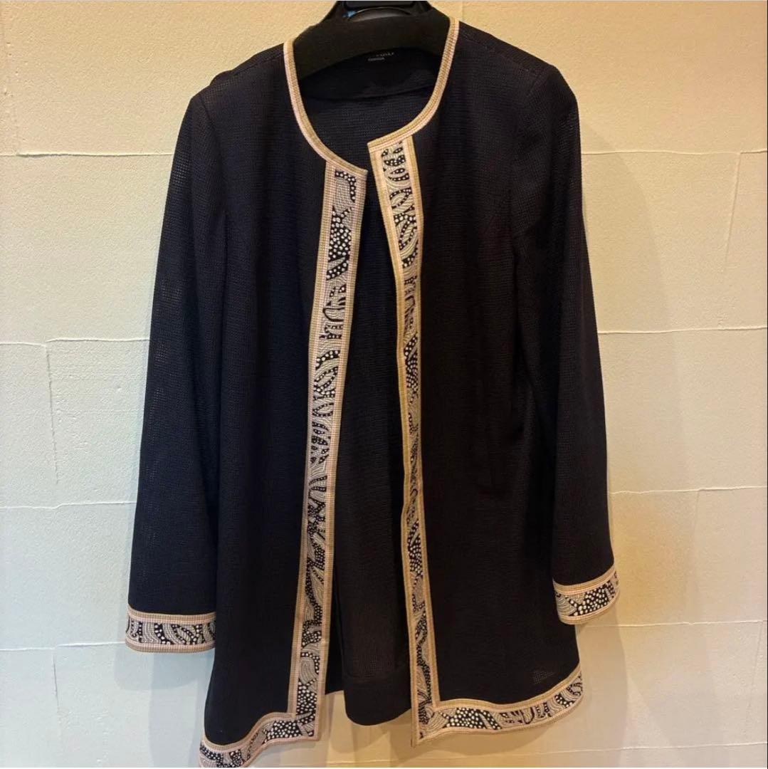 レオナール　ネイビー　カーディガン　サイズ42