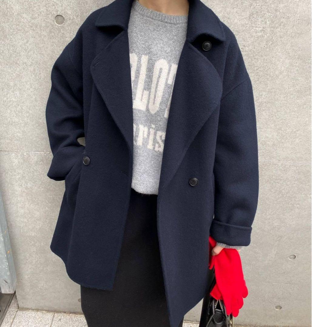 スローブイエナ souple woolダブルフェイスミドルコート