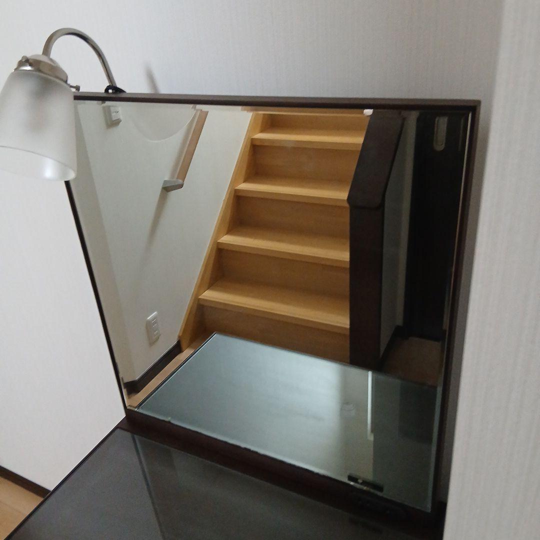 大塚　家具　化粧台　ダーク　ブラウン ドレッサー 照明　付き