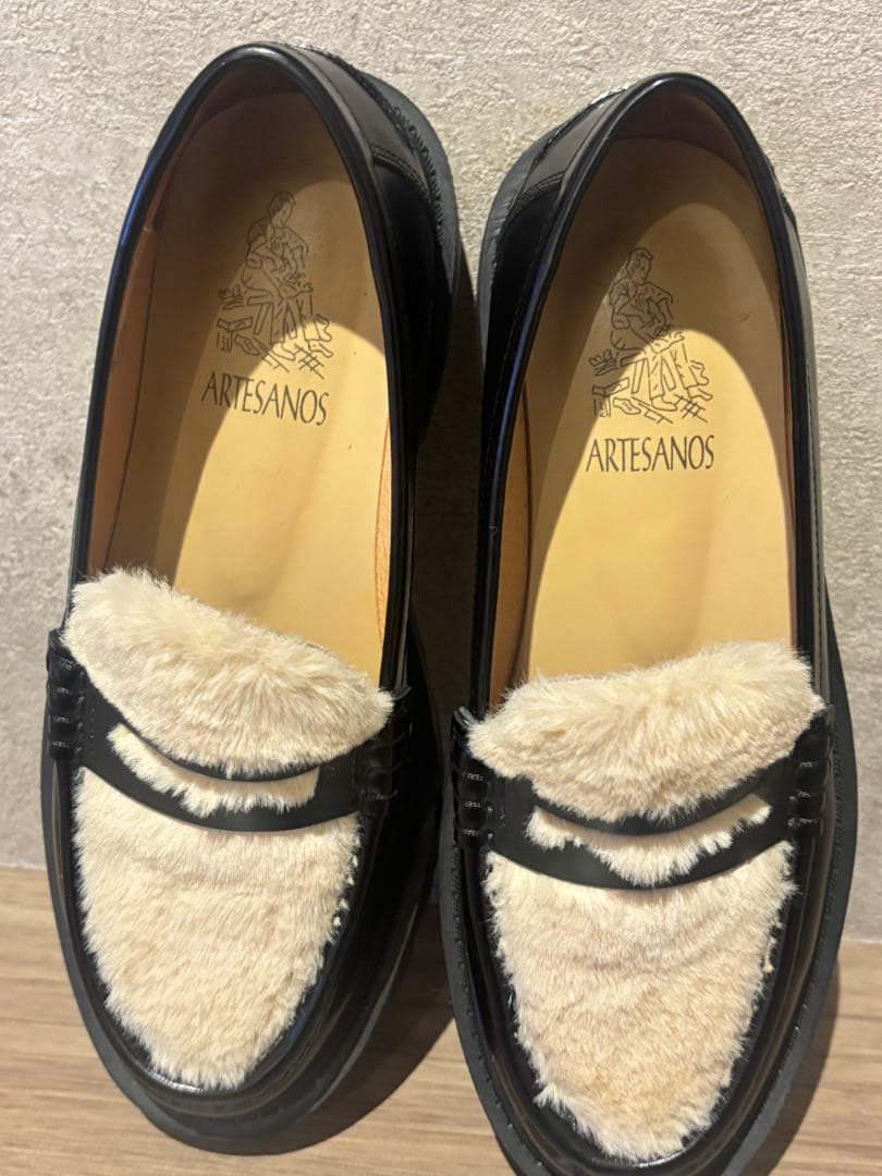 ARTESANOS アルテサノス ファーローファー ブラック 23cm