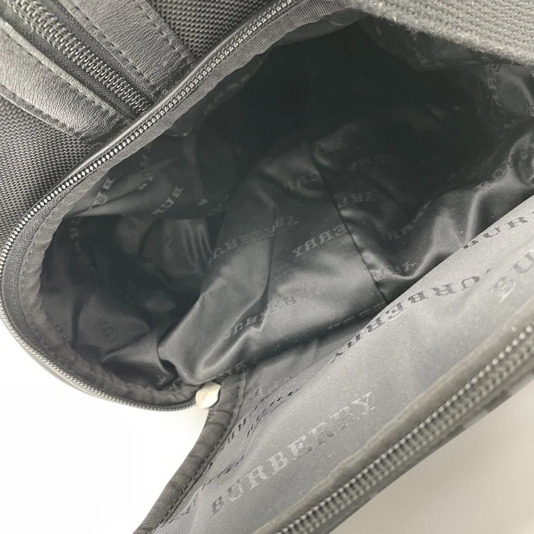 【希少】バーバリーゴルフ 2way ボストンバッグ ブラック ロゴ レザー　②