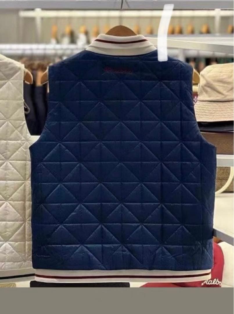 M マルボンゴルフ MALBON GOLF ウエア ダウンベスト　紺