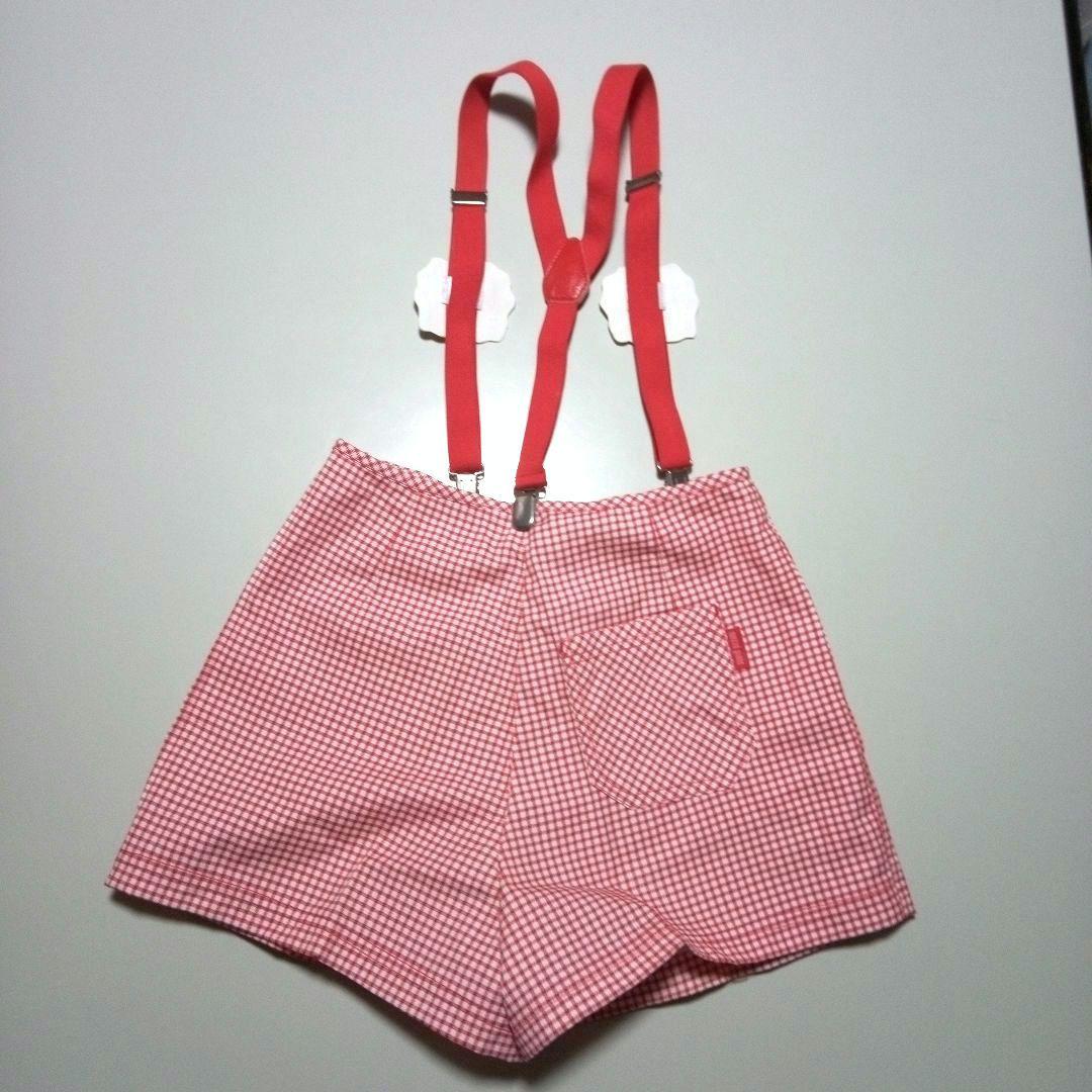 未使用品メゾピアノ　ベティ・ブープ 赤チェック スーツ　ジャケットショートパンツ