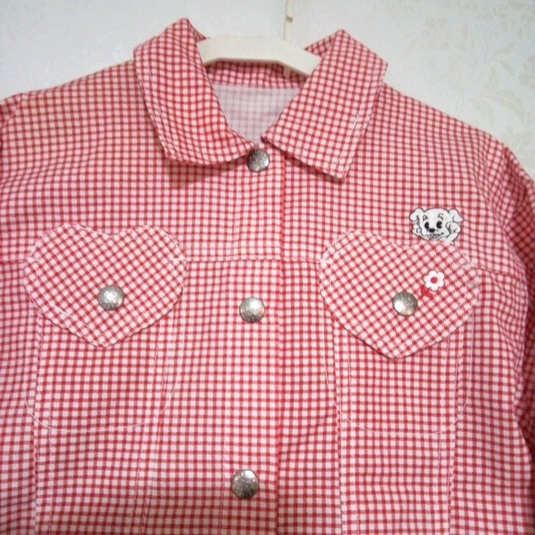 未使用品メゾピアノ　ベティ・ブープ 赤チェック スーツ　ジャケットショートパンツ