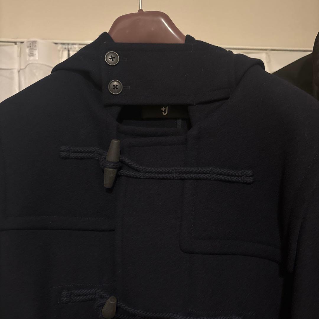 u*6様 【新品未使用】+J ネイビー ダッフルコート フード付き