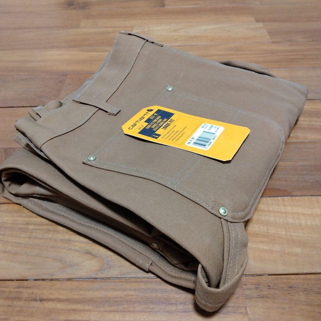 ★米国製本物W36*L30ノンウォッシュCARHARTTダブルニーB01ブラウン
