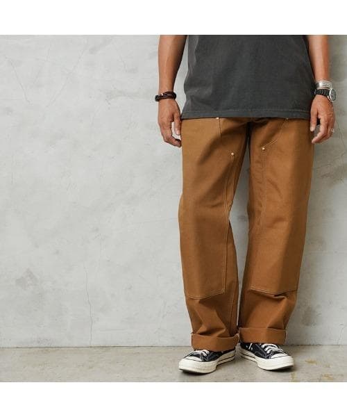 ★米国製本物W36*L30ノンウォッシュCARHARTTダブルニーB01ブラウン