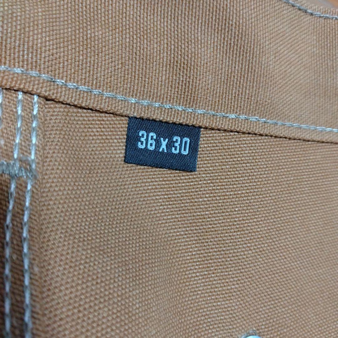 ★米国製本物W36*L30ノンウォッシュCARHARTTダブルニーB01ブラウン