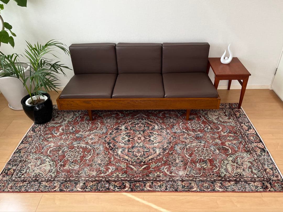 【Nica】トルコヴィンテージラグ　ブラウンレッド