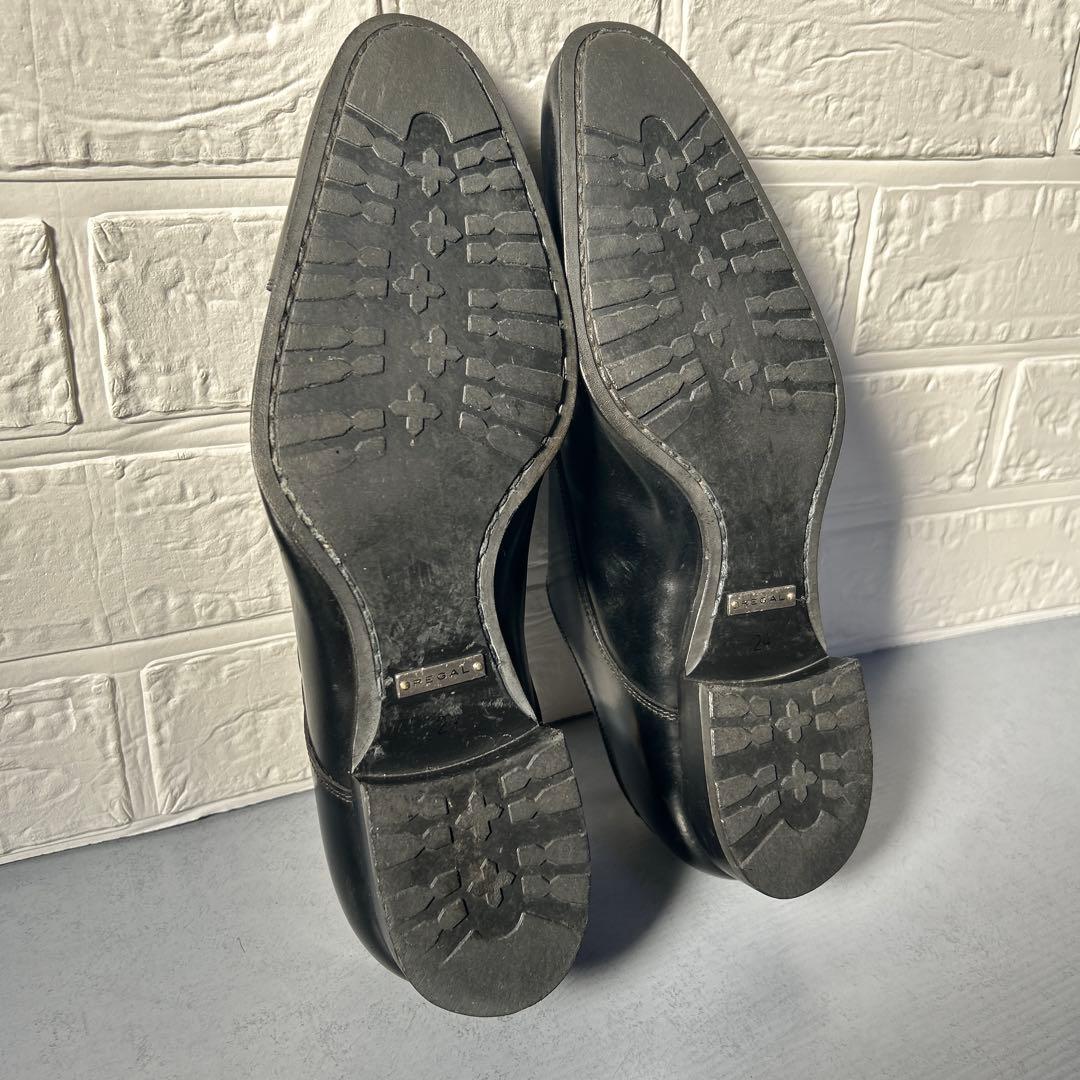 美品リーガル 636R ダブルモンク 本革 ビジネスシューズ 黒 日本製 24