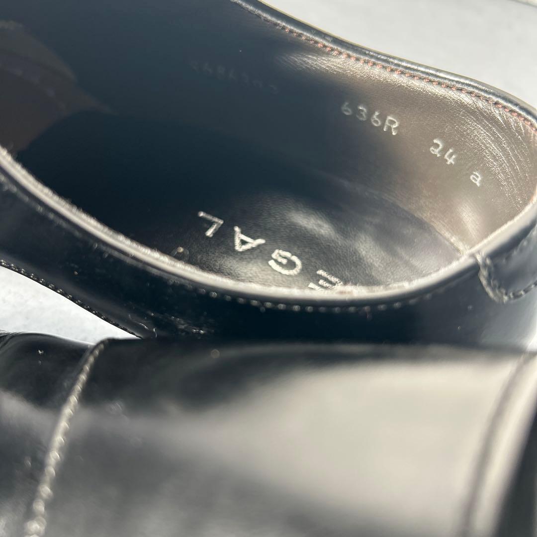 美品リーガル 636R ダブルモンク 本革 ビジネスシューズ 黒 日本製 24