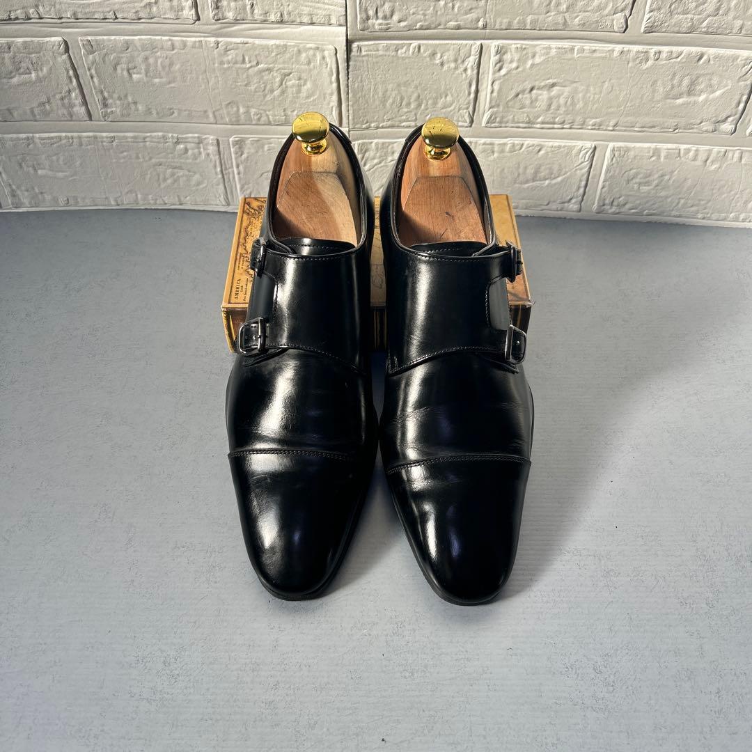 美品リーガル 636R ダブルモンク 本革 ビジネスシューズ 黒 日本製 24