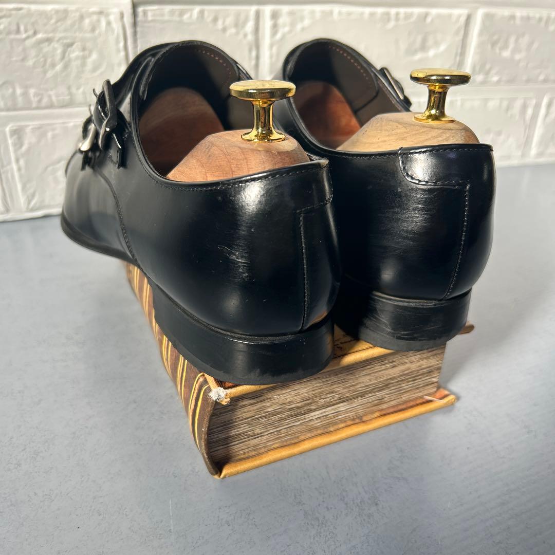 美品リーガル 636R ダブルモンク 本革 ビジネスシューズ 黒 日本製 24