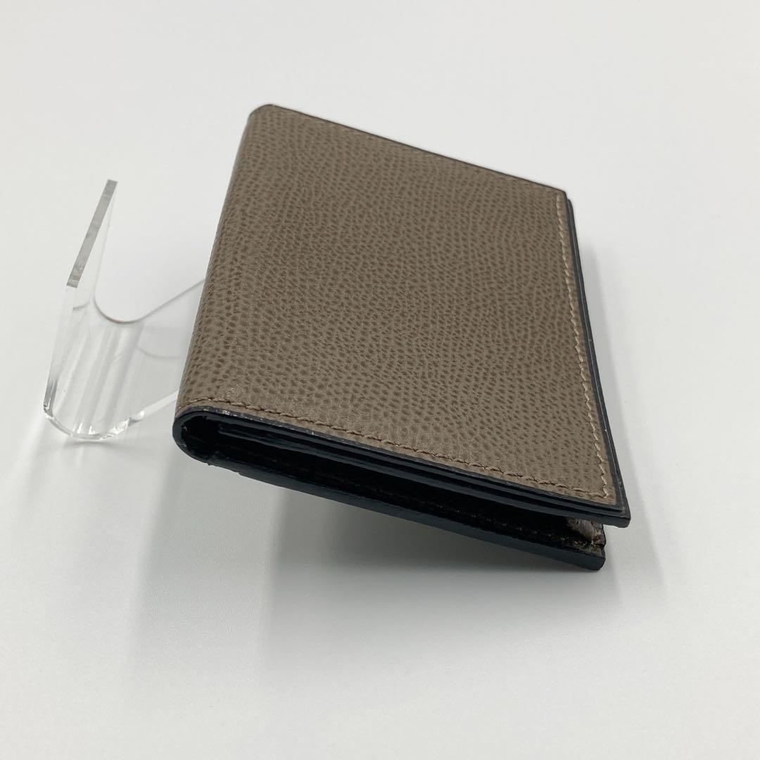 【美品】VALEXTRA ヴァレクストラ レザー 名刺入れ カードケース GRY