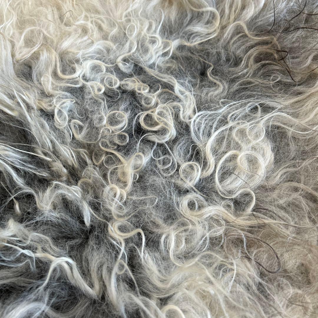 羊毛ラグ 白黒混合