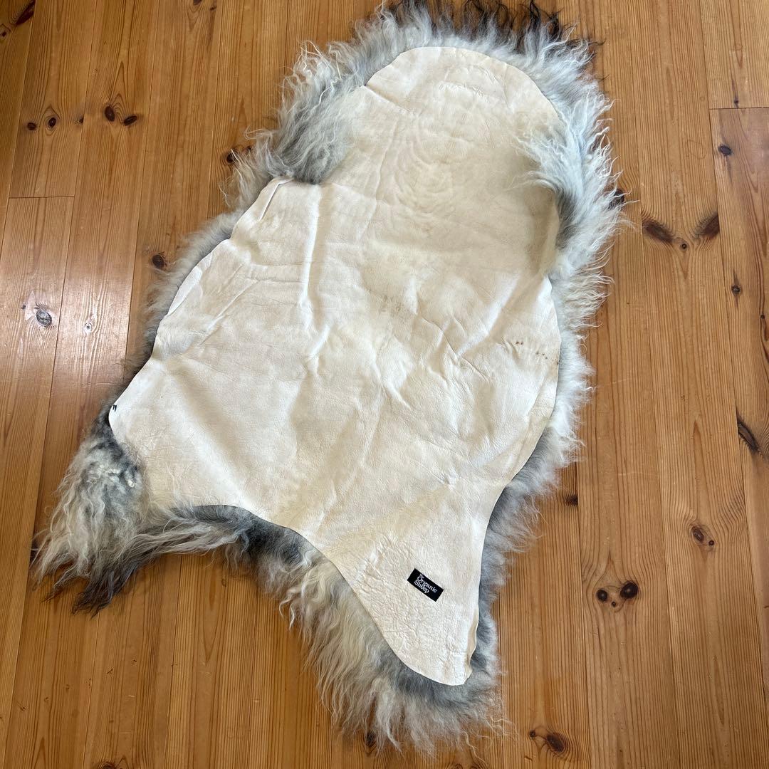 羊毛ラグ 白黒混合