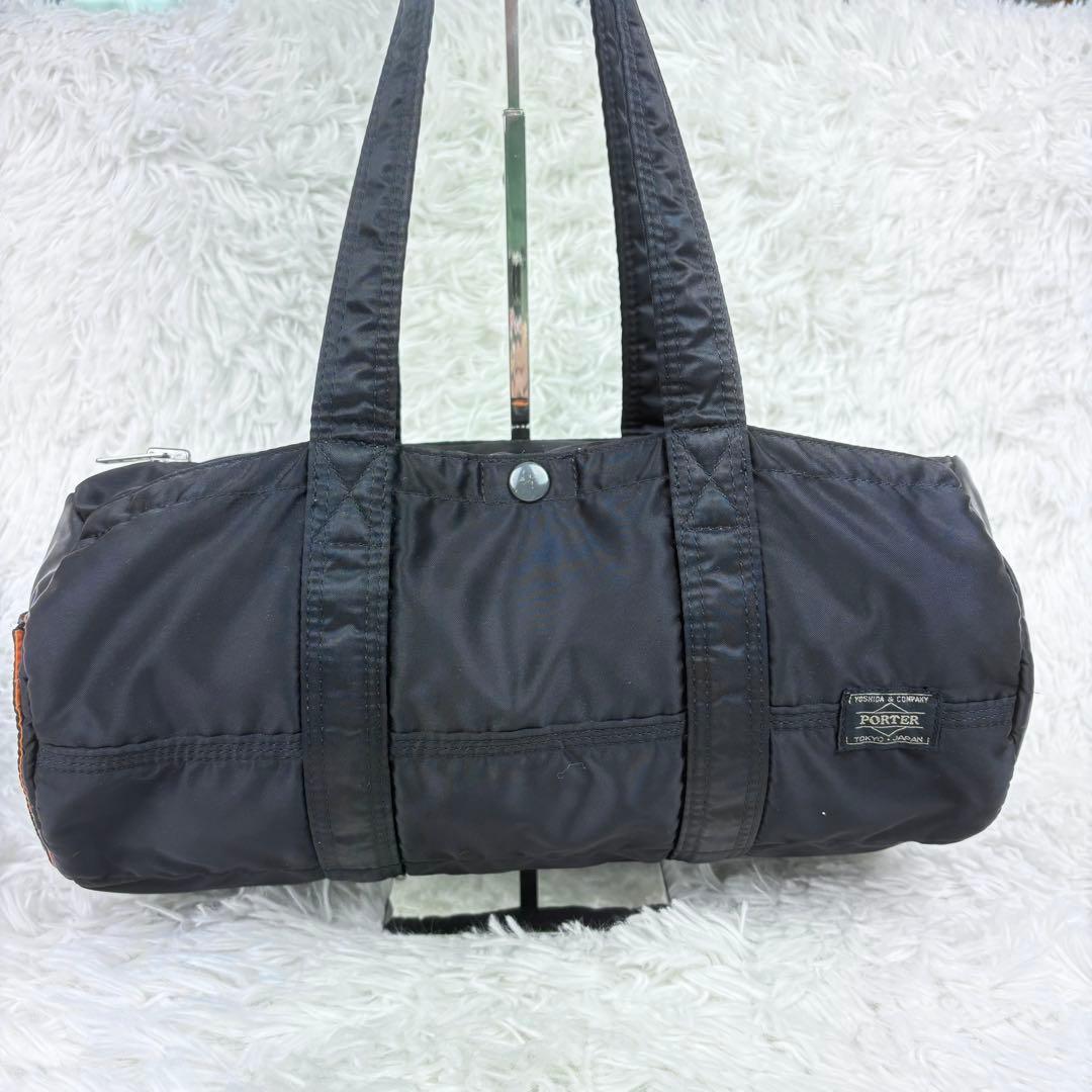 【極美品】ポーター　ミニボストンバッグ　筒形　タンカー　黒