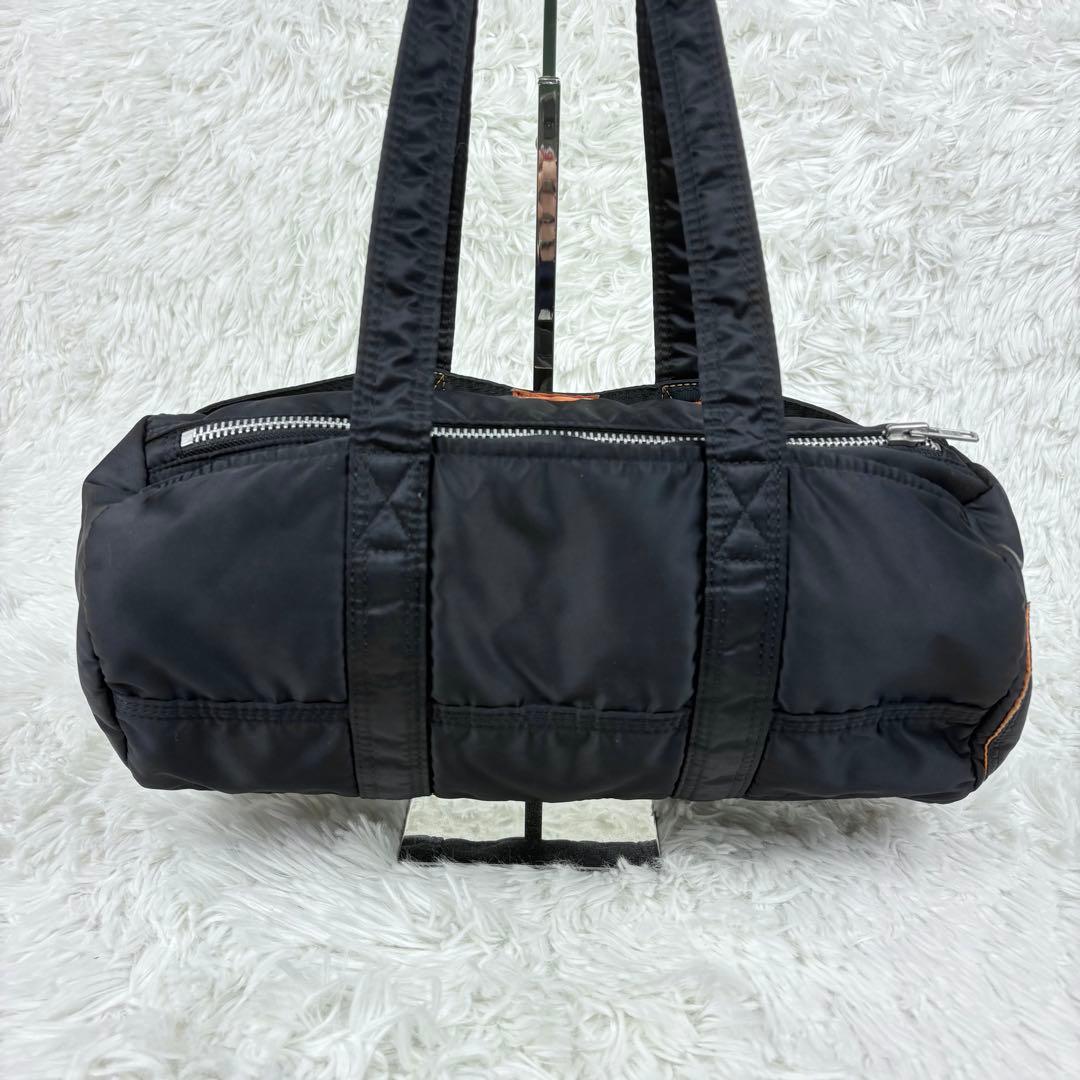 【極美品】ポーター　ミニボストンバッグ　筒形　タンカー　黒