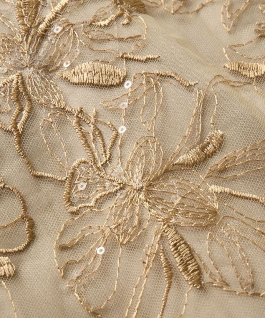 ANDRESD チュールドレープスパンコールドレス 新品 Lサイズ イエロー