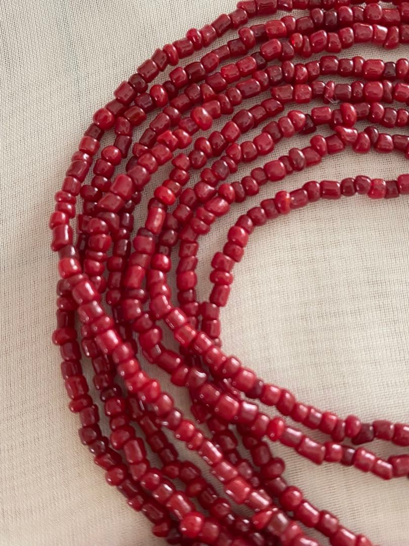 赤珊瑚　血赤珊瑚　ロングネックレス