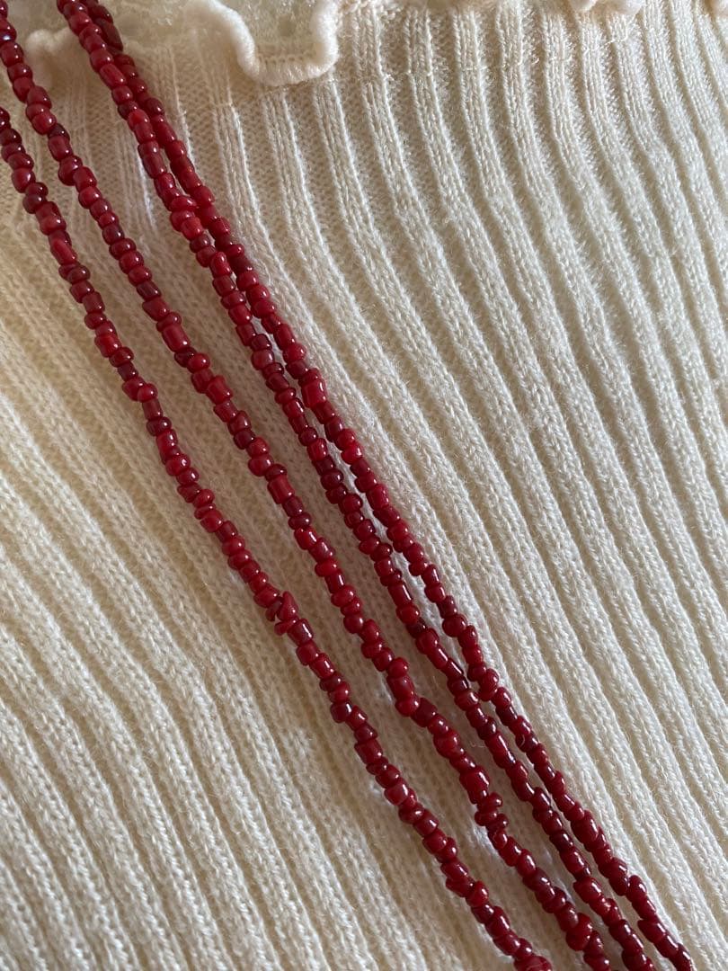 赤珊瑚　血赤珊瑚　ロングネックレス