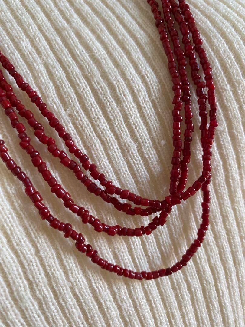赤珊瑚　血赤珊瑚　ロングネックレス