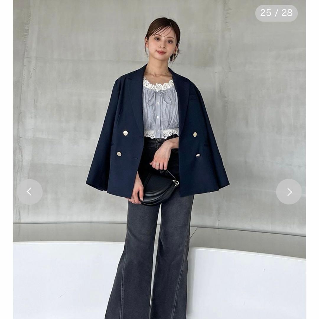 新品SNIDEL メタルボタンテーラードジャケット ネイビー