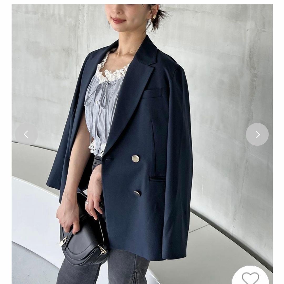 新品SNIDEL メタルボタンテーラードジャケット ネイビー