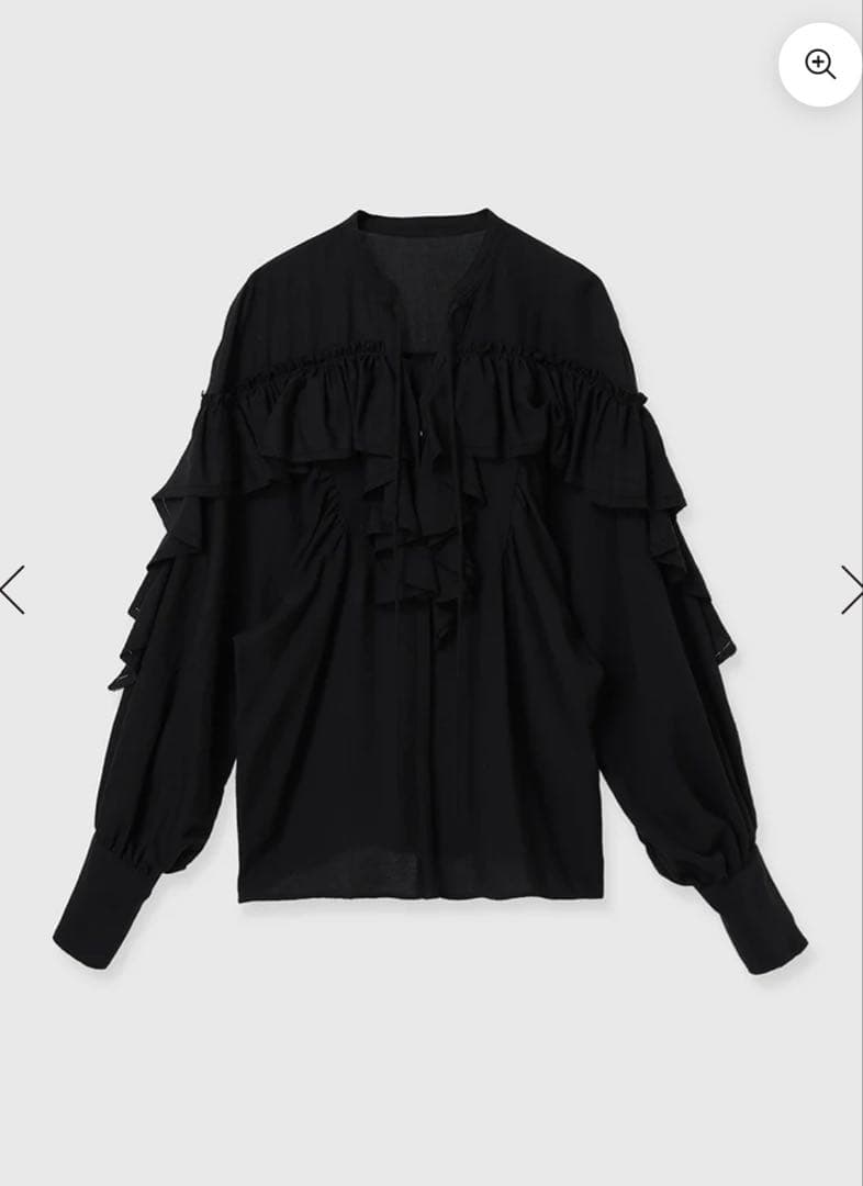 anuans リンクルラッフルブラウス