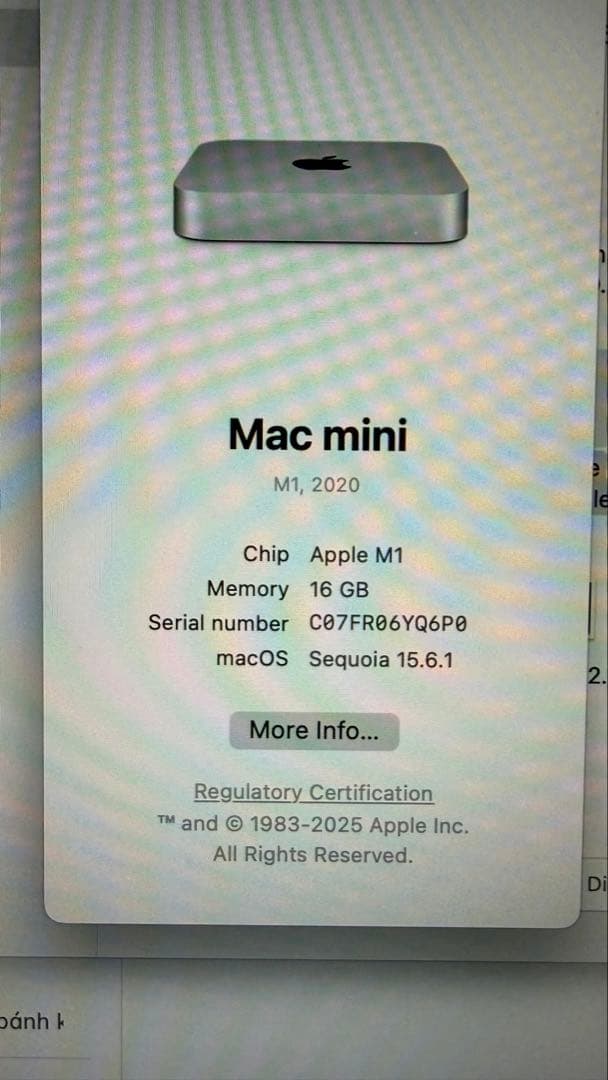 Macデスクトップ Apple Mac mini M1 2020 16GB 1Tb