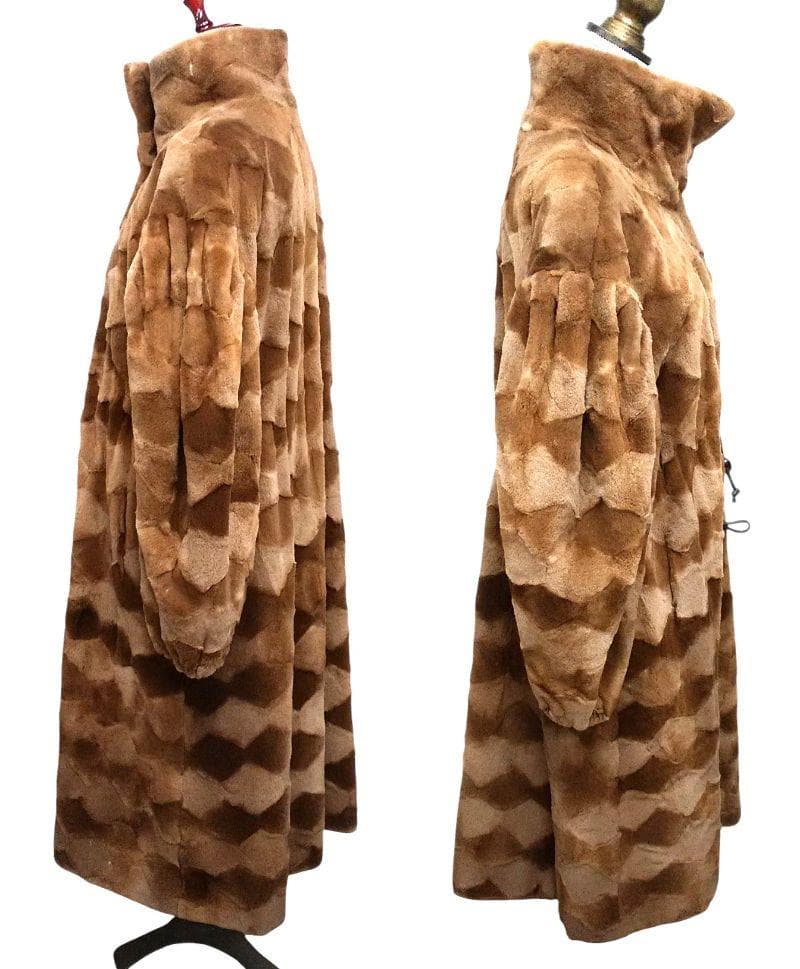 vertfonce’　毛皮　ファー　ロングコート　パターン付き　ロングコート